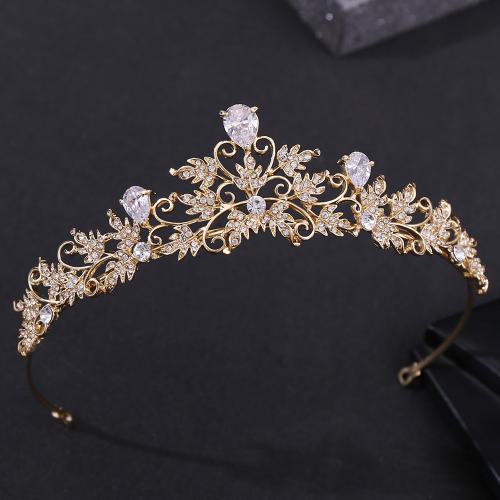 Bridal Tiaras, Zinc Alloy, with Cubic Zirconia, fashion jewelry & for woman Inner Approx 155mm 