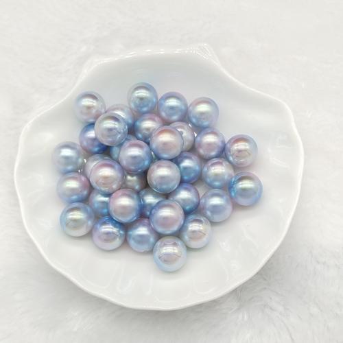 Resin Jewelry Beads, Resin Pearl, Round, gradient color & DIY & half-drilled, Approx 