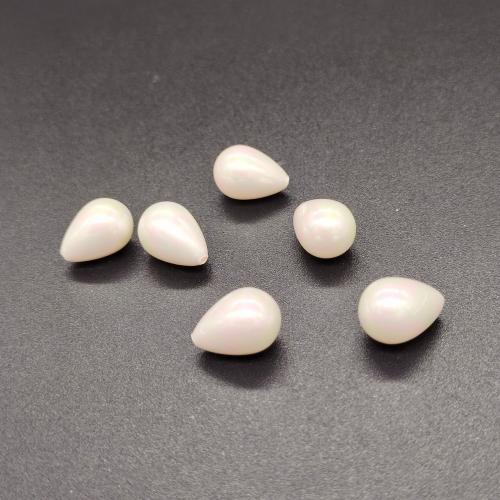 Harz Perlen Schmuck, Harz-Perle, Tropfen, DIY & verschiedene Größen vorhanden & halbgebohrt, weiß, verkauft von PC