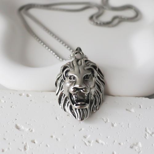 Zinc Alloy Animal Pendants, Lion, plated, DIY, silver color 