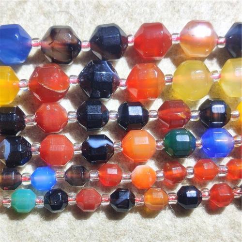 Natürliche Regenbogen Achat Perlen, DIY & verschiedene Größen vorhanden & facettierte, gemischte Farben, Länge:ca. 36-38 cm, verkauft von Strang