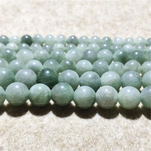 Single Gemstone Beads, Jade Quartzite, Round, DIY light green Approx 38-40 cm 