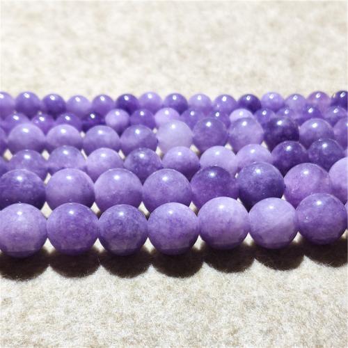 Single Gemstone Beads, Jade Quartzite, Round, DIY purple Approx 38-40 cm 