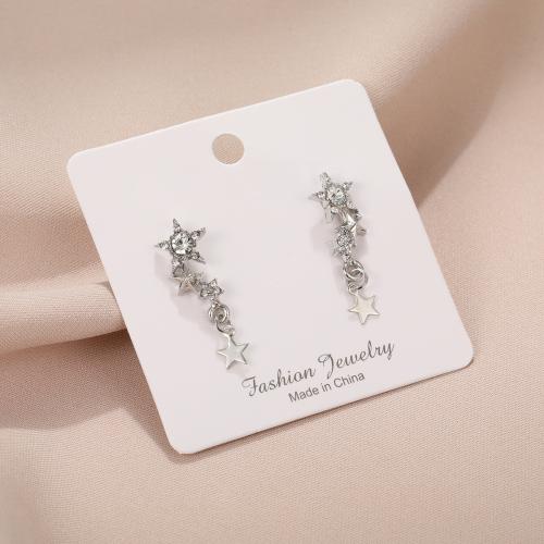 Crystal Drop Earring, Zinc Alloy, with Crystal, Star, fashion jewelry & for woman 