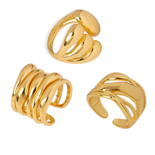 Brass Finger Ring, plated & for woman, golden, US Ring 