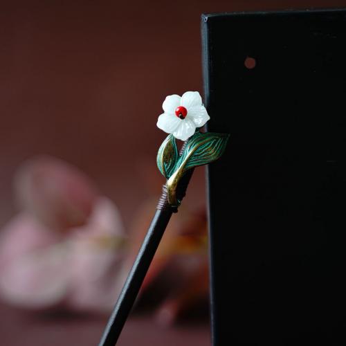 Hair Stick, Lampwork, with Wood & Zinc Alloy, vintage & for woman, 180mm 