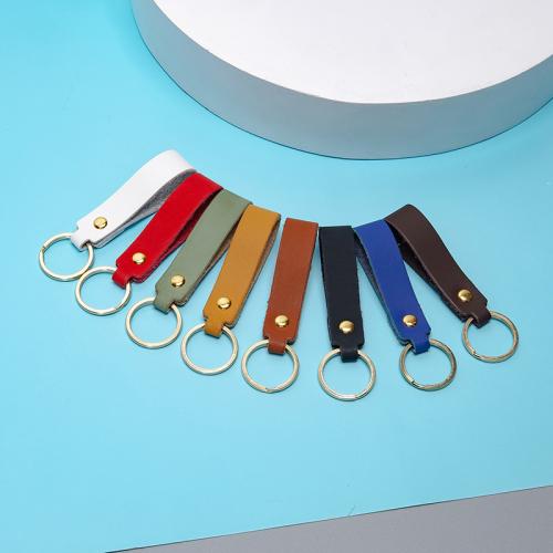Porte-clés en PU, cuir PU, avec fer, bijoux de mode & unisexe, plus de couleurs à choisir Vendu par PC