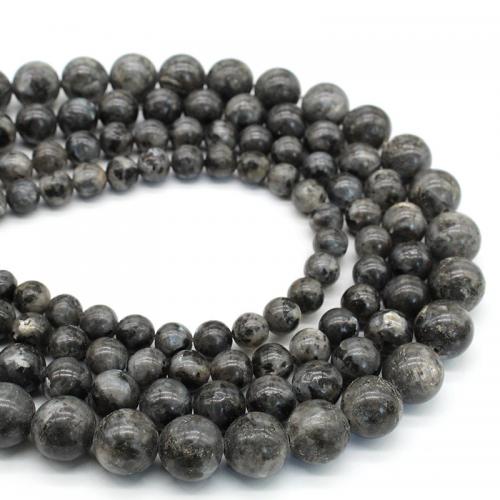 Labradorit Perlen, rund, poliert, DIY & verschiedene Größen vorhanden, schwarz, Länge:ca. 38 cm, verkauft von Strang