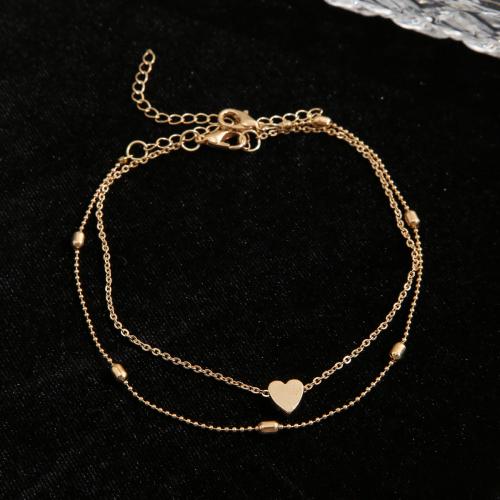 Zinc Alloy Anklet, 2 pieces & fashion jewelry & for woman 