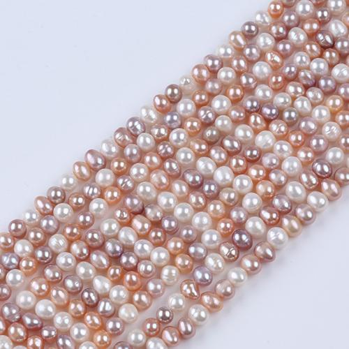 Natural Freshwater Pearl Loose Beads, Slightly Round, DIY Pearl 5-6mm Approx 36 cm 