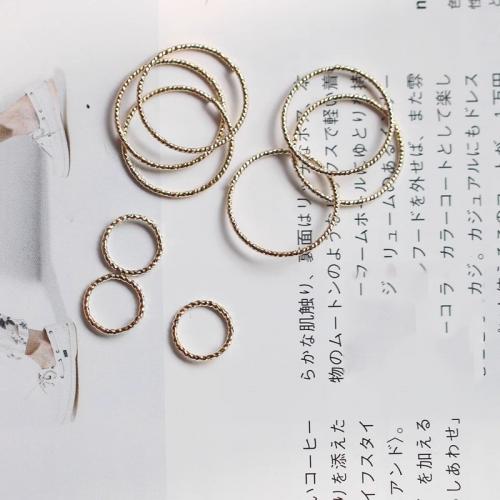 Связывания кольцо-латуни, Латунь, 14K плакирование железом, разный размер для выбора, Золотой, продается PC