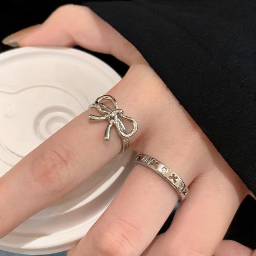 Zinc Alloy Cuff Finger Ring, platinum color plated & for woman & hollow, US Ring 