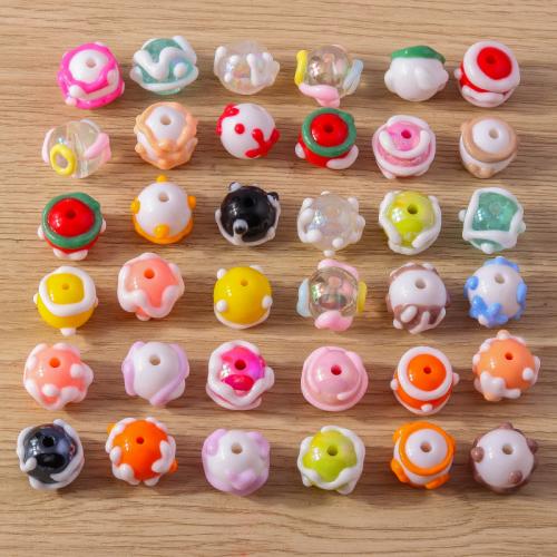 Mode Kunststoff-Perlen, Kunststoff, Einbrennlack, zufällig gesendet & DIY, 17x15mm, ca. 5PCs/Tasche, verkauft von Tasche