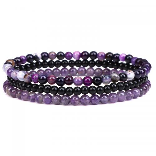 Gemstone Bracelets, Natural Stone, handmade, three pieces & fashion jewelry & Unisex Approx 19 cm 