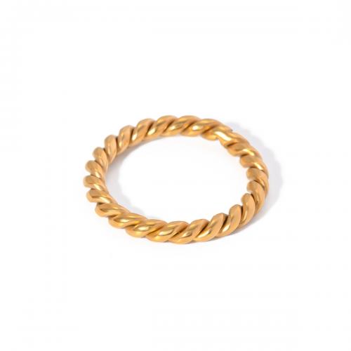 Stainless Steel Finger Ring, 304 Stainless Steel, 18K gold plated, fashion jewelry & for woman, golden, width 2.6mm, US Ring 
