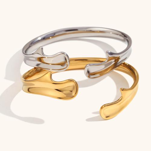 Stainless Steel Cuff Bangle, 316L Stainless Steel, Vacuum Ion Plating, fashion jewelry & for woman Inner Approx 65.3mm 