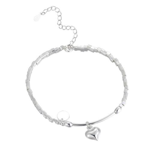 Sterling Silver Bracelets, 925 Sterling Silver, with 5CM extender chain, polished, for woman, silver color Approx 15.5 cm 