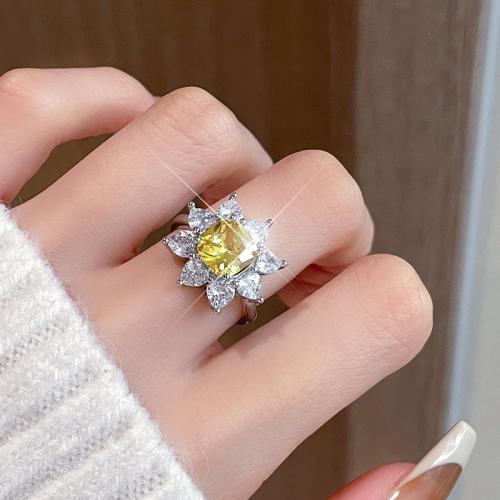 Cubic Zircon Brass Finger Ring, fashion jewelry & micro pave cubic zirconia & for woman, US Ring 