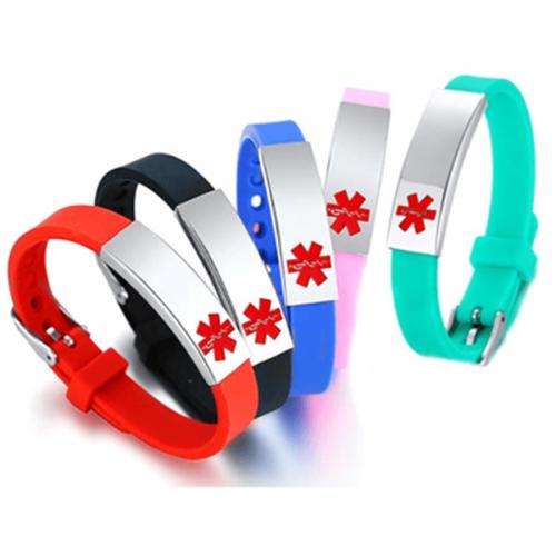 Silicone Stainless Steel Bracelets, 304 Stainless Steel, with Silicone, fashion jewelry & Unisex Approx 16-21 cm 
