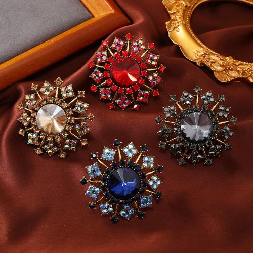 Anneau de diamant d'alliage de zinc sans nickel, bijoux de mode & pour femme & avec strass, plus de couleurs à choisir .7cm, Vendu par PC