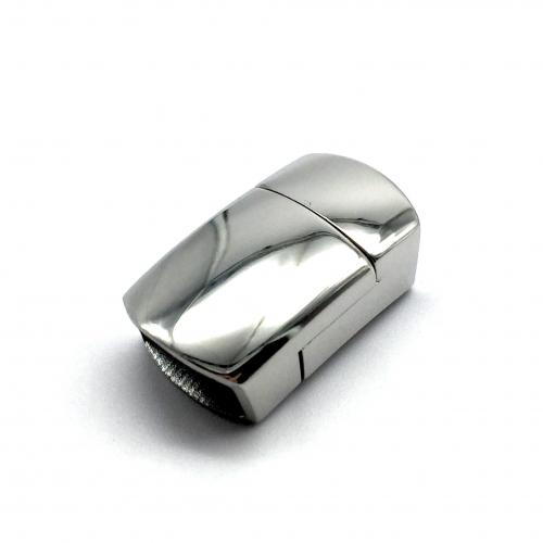 Rectangle Stainless Steel Magnetic Clasp, 304 Stainless Steel, polished, DIY, original color, The inner hole is 11.5 u00d7 6 mm and the outer diameter is 24 u00d7 14 u00d7 8 mm 
