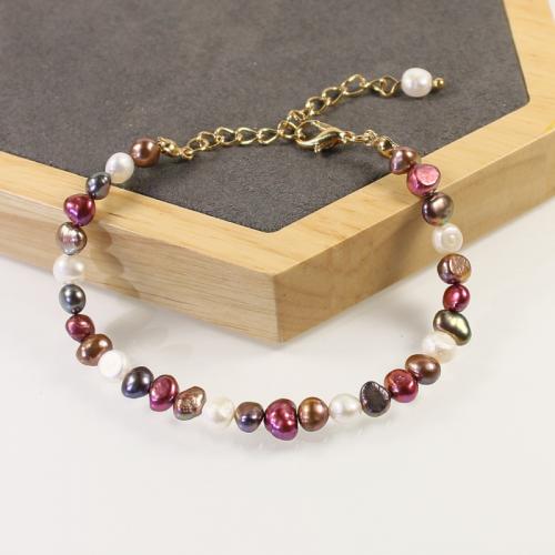 Zinc Alloy Pearl Bracelets, Freshwater Pearl, with Zinc Alloy, with 5cm extender chain, fashion jewelry & for woman Approx 17 cm 