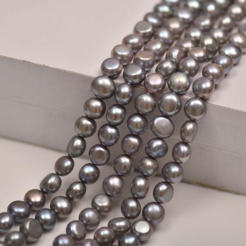 Keshi Cultured Freshwater Pearl Beads, DIY, grey, 9mm Approx 35 cm 