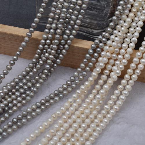 Natural Freshwater Pearl Loose Beads, Slightly Round, fashion jewelry & DIY Length about 5-5.5mm Approx 38-40 cm 