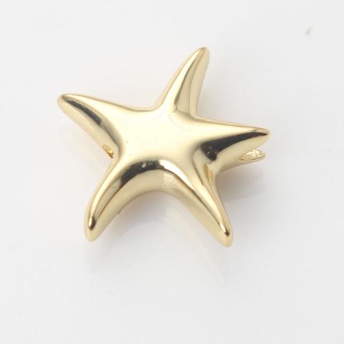 Brass Jewelry Beads, Star, gold color plated, DIY 