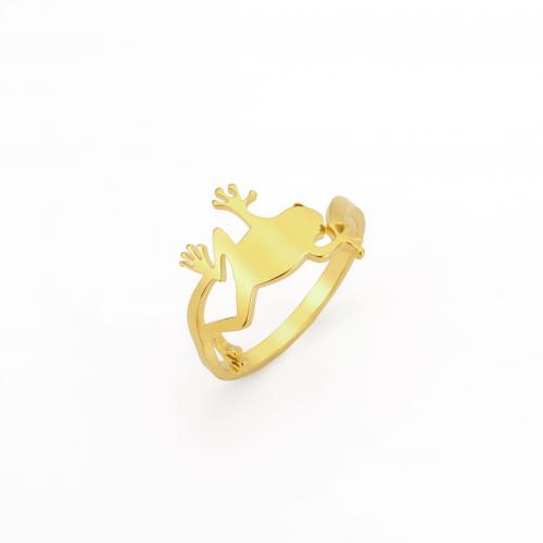 Stainless Steel Finger Ring, 304 Stainless Steel, Frog, Vacuum Ion Plating, fashion jewelry & for woman 