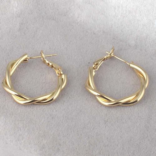 Brass Hoop Earring, gold color plated, for woman [