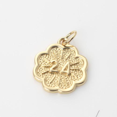 Brass Flower Pendants, gold color plated, for woman 