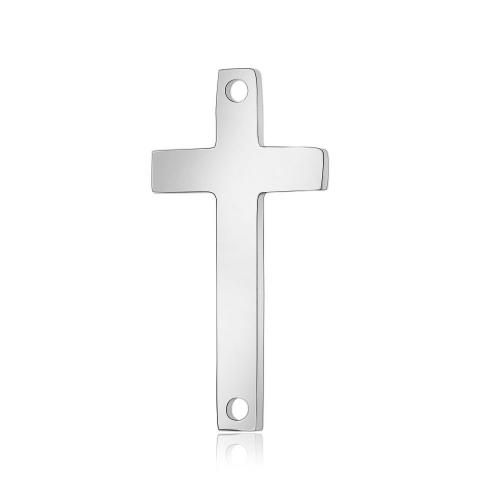 Titanium Steel Component, Cross, polished, fashion jewelry & DIY & 1/1 loop, original color Approx 