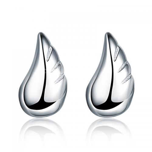 Sterling Silber Stud Ohrring, 925er Sterling Silber, Flügelform, Modeschmuck & für Frau, 9x5mm, verkauft von Paar[