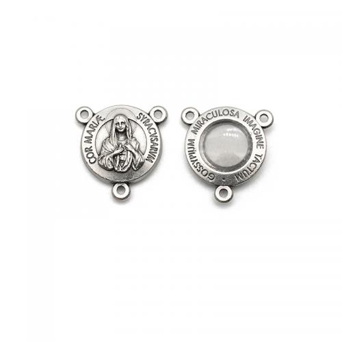 Zinc Alloy Charm Connector, silver color plated, fashion jewelry & Unisex 15mm [