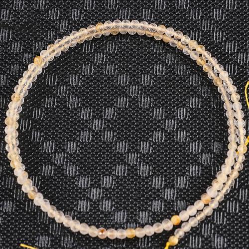 Rutilated Quartz Beads, Round, polished, DIY & faceted, golden Approx 38 cm 