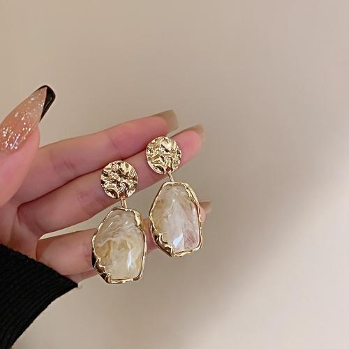 Resin Zinc Alloy Earring, with Resin, plated, fashion jewelry [