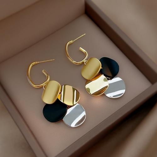 Zinc Alloy Stud Earring, stoving varnish, fashion jewelry, golden [