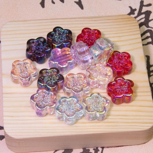 Plating Acrylic Beads, Flower, DIY 17.8mm Approx 4mm 