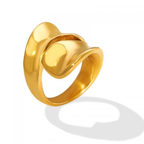 Edelstahl Fingerring, 304 Edelstahl, plattiert, für Frau, goldfarben, verkauft von PC