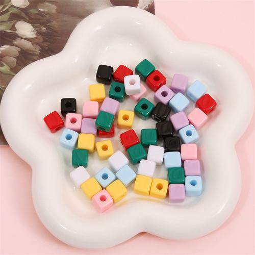 Solid Color Acrylic Beads, stoving varnish, DIY & for woman Approx 3.5mm 