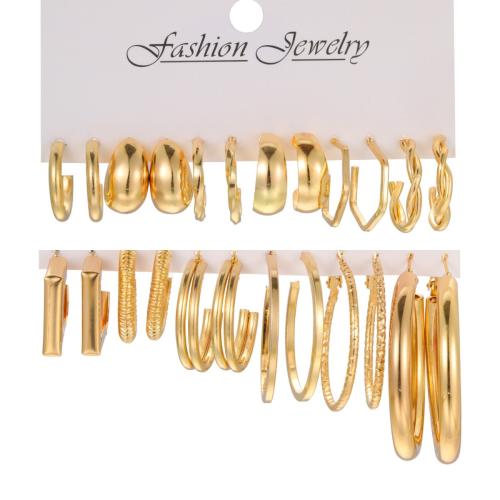 Zinc Alloy Earring Set, gold color plated, fashion jewelry & for woman, earring length 15-50mm 