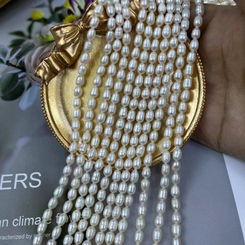Rice Cultured Freshwater Pearl Beads, DIY, white, Length about 4-5mm, Approx 