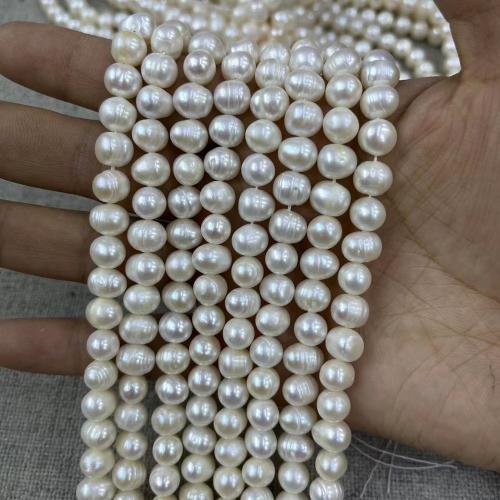 Natural Freshwater Pearl Loose Beads, DIY, white, Length about 7-8mm, Approx 