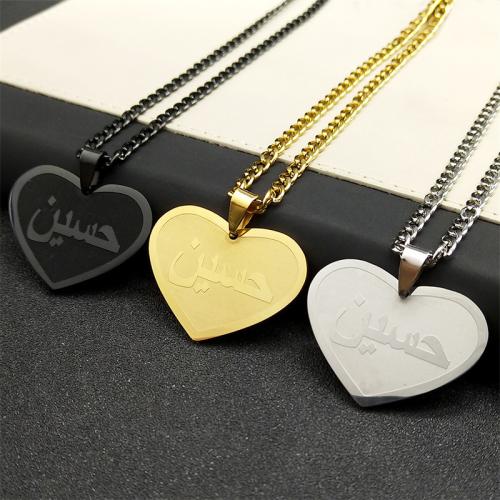 Stainless Steel Jewelry Necklace, 304 Stainless Steel, Heart, polished, fashion jewelry & Unisex Approx 60 cm 