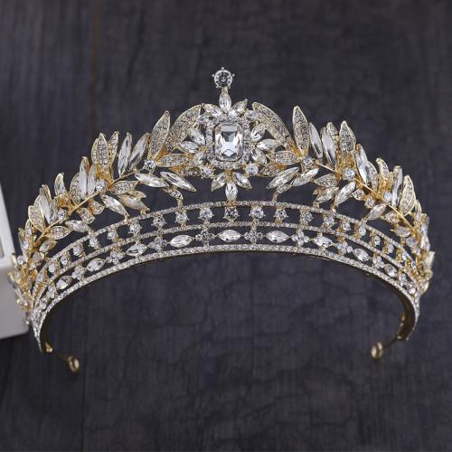 Bridal Tiaras, Zinc Alloy, with Crystal, plated, fashion jewelry & for woman diameter 140mm, height 75mm 