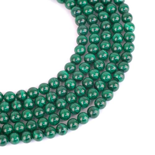 Natürliche Malachit Perlen, rund, poliert, DIY & verschiedene Größen vorhanden, grün, Länge:ca. 38 cm, verkauft von Strang