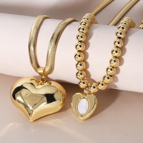 Brass Jewelry Necklace, plated, fashion jewelry golden 