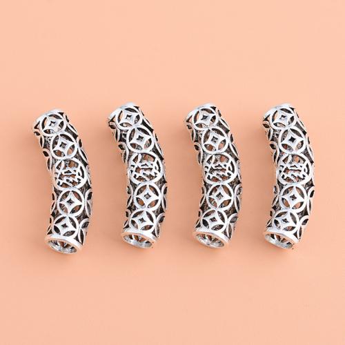 Sterling Silver Tube Beads, 925 Sterling Silver, plated, DIY, original color 