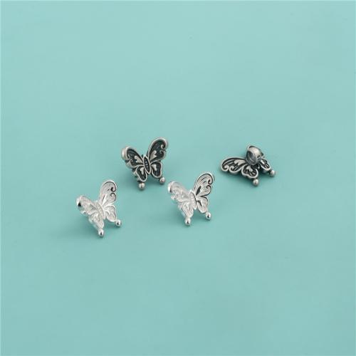 925 Sterling Silver Oval Button Clasp, Butterfly, DIY Approx 2.2mm 
